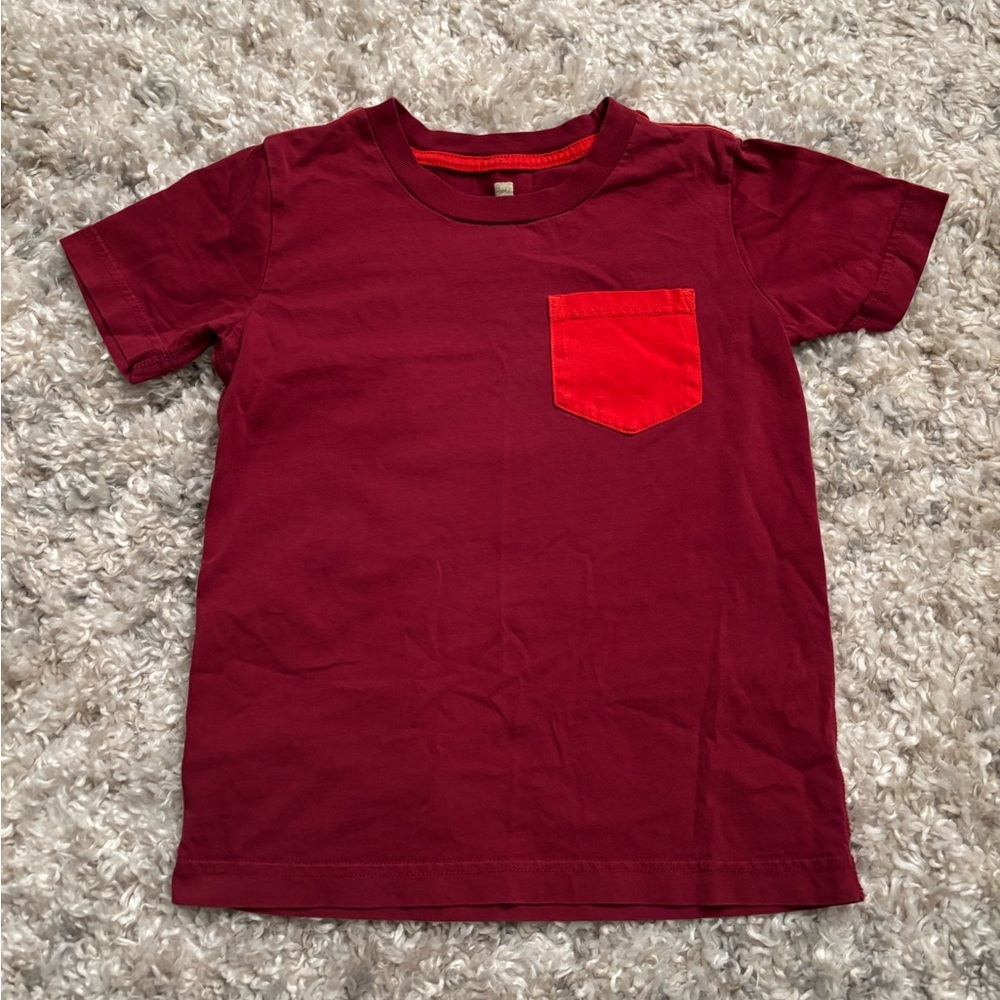 Tea Collection Crimson Pocket Tee - 4/5T